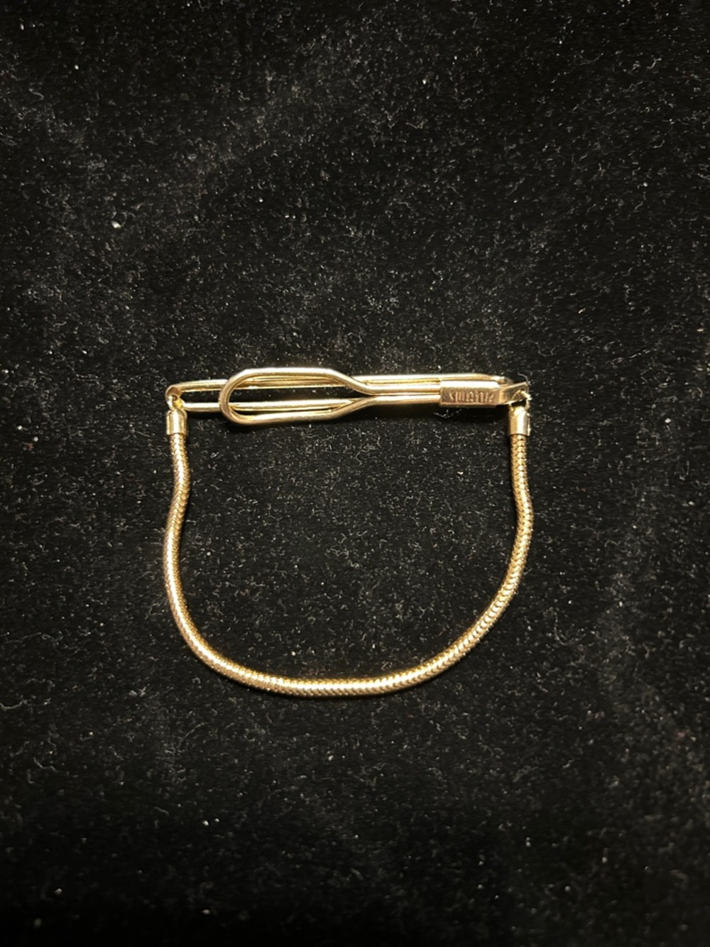 SWANK Gold Tie Chain with T-Bar Clip